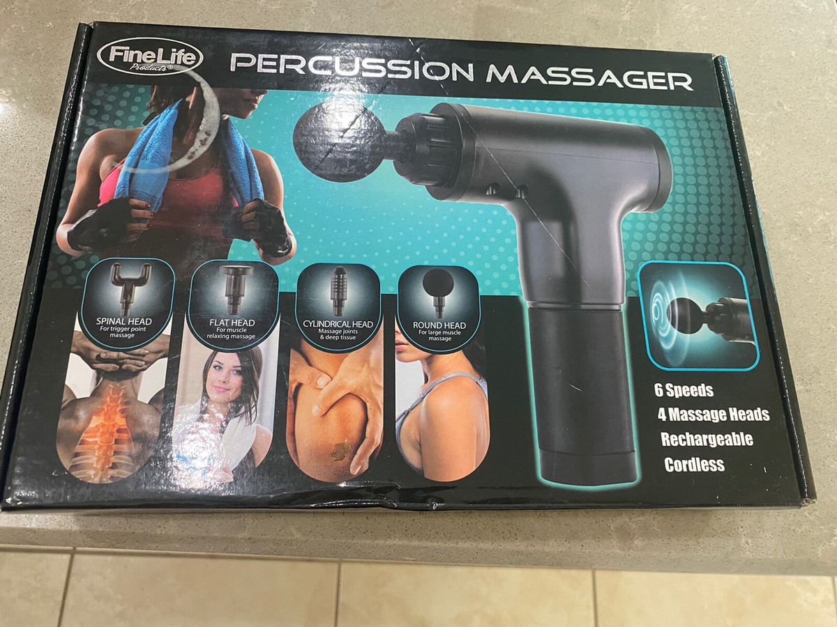 Muscle Massager Gun Deep Percussion Massage Vibrating Tissue 4 Heads 6  speeds