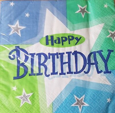 1x Pack of 16 Zou Themed Children/'s /"Happy Birthday/" Party Paper Napkins.