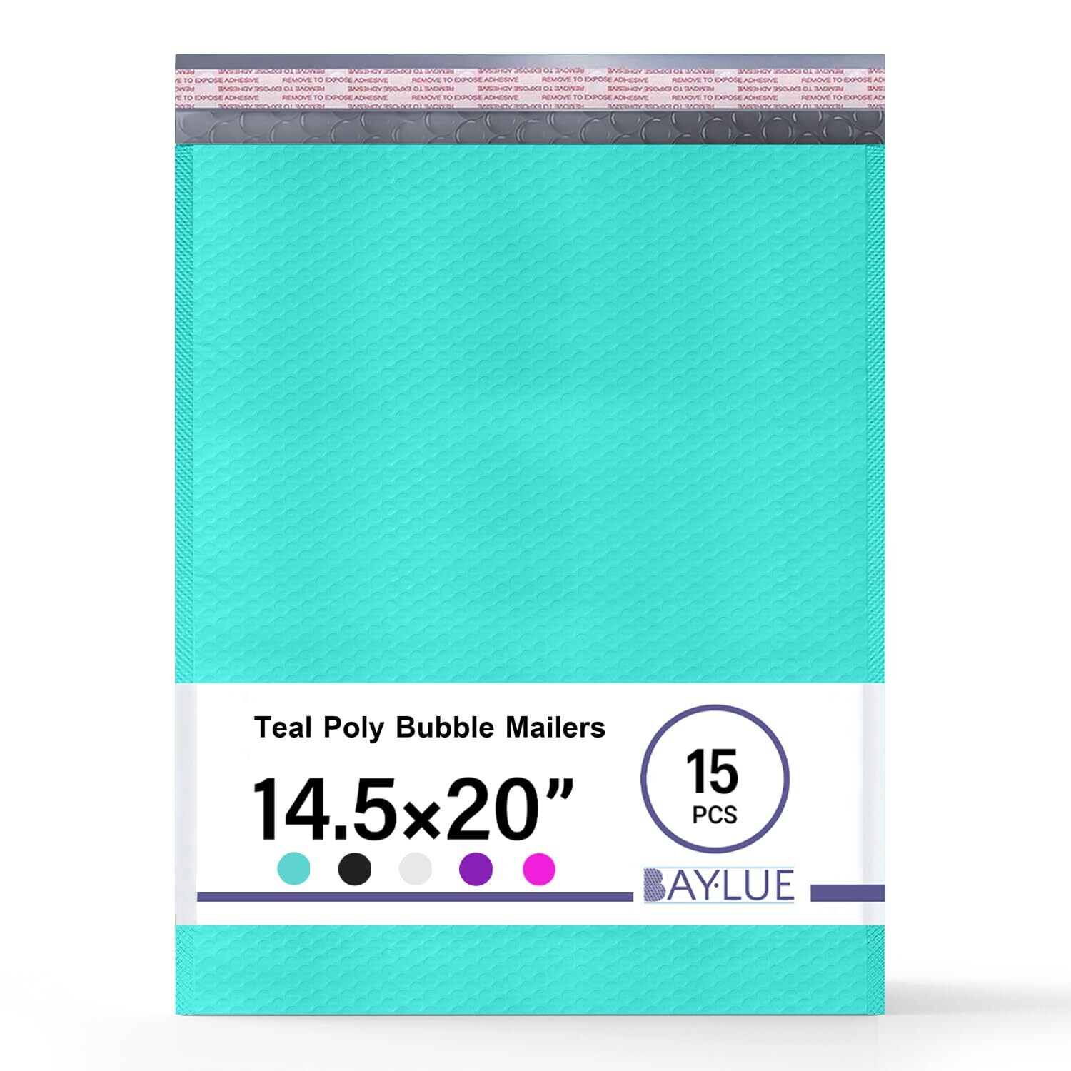 Teal Poly Bubble Mailers 14.5x20 Inch Self Seal Large Padded Envelopes #7-image
