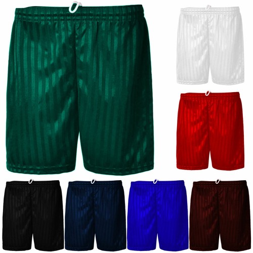 Unisex Boys Girls Kids Childrens School Sports Shadow Stripe PE Football Shorts - Picture 10 of 11