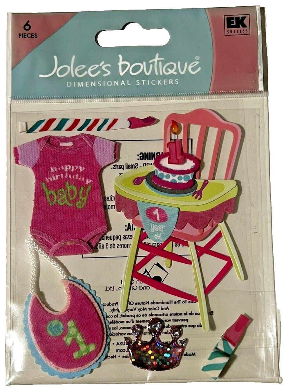 Cumpleaños Jolee's Boutique-dimensional Pegatinas para colecciones de Recortes