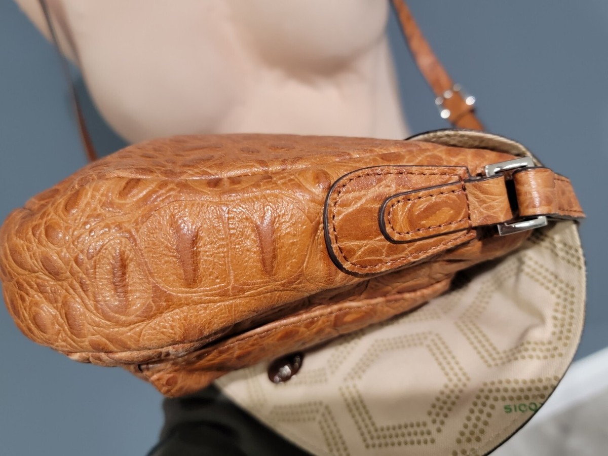 Sac en cuir avec croix celtique embossée, marron ⚔️ Boutique Épées