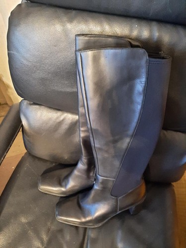 NEW ! Naturalizer Over the Knee Boot Half Zip Stretch Calf Black Size 9/10 - Picture 3 of 6