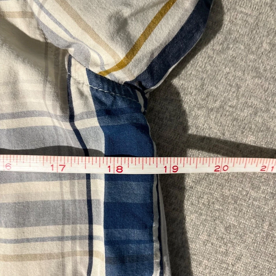 Merrell Button Down Shirt Men’s Size Small Ivory Blue Plaid Casual Cotton - Image 4 of 4