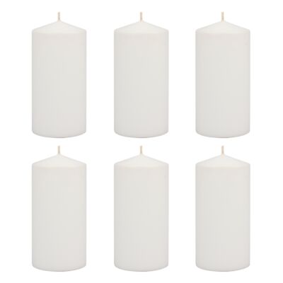 Stonebriar Tall 3x6 Inch Unscented Pillar Candles,White, 6 count 3x6 Inches