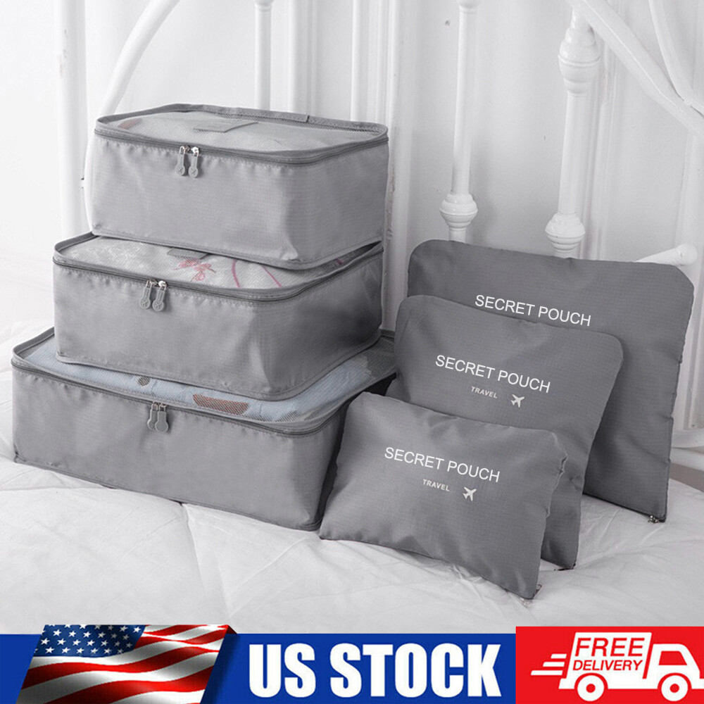 Compression Packing cubes 6Pcs Multifunction Water Resistant Suitcase Organisers-image