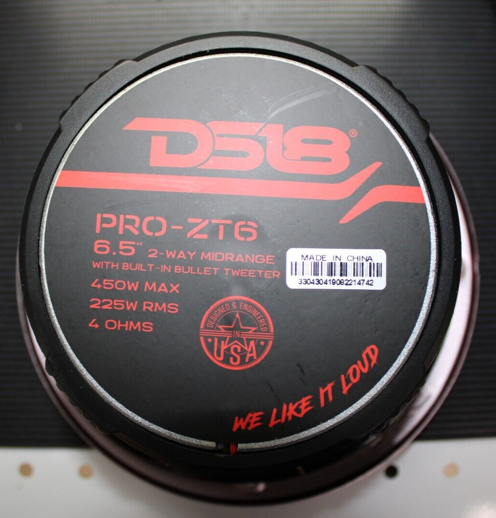 Two DS18 PROZT6 6.5" 2 Way Full range Car Speaker 450W 4 ohm