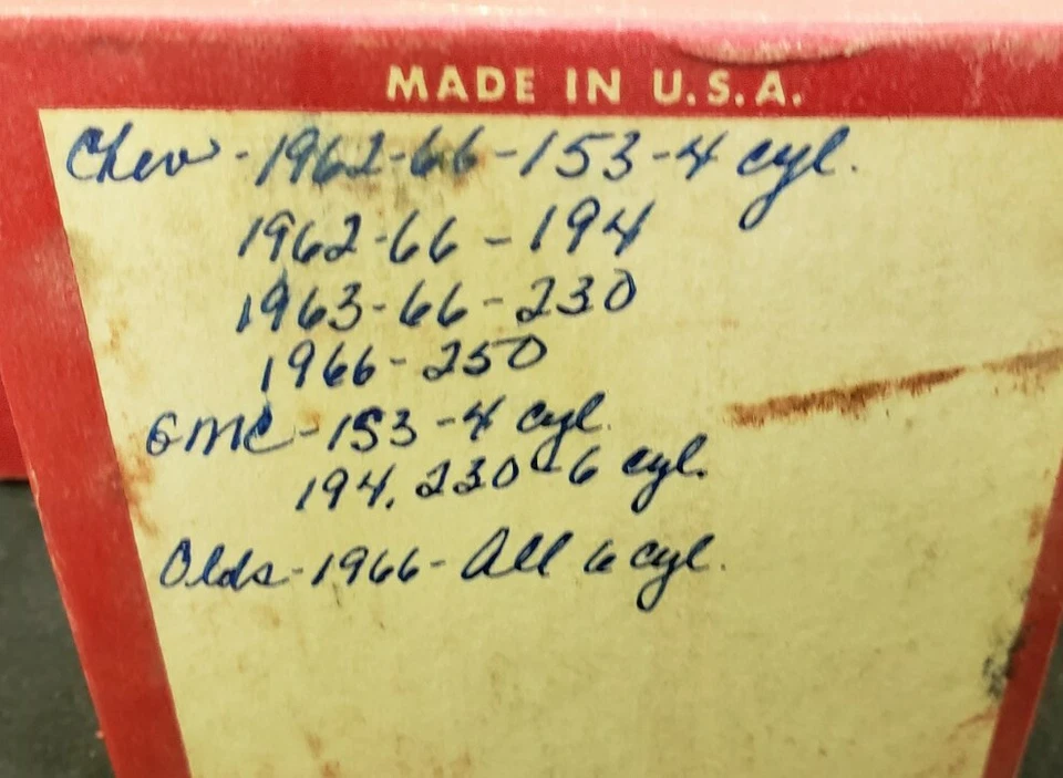 Juego de cojinetes principales Chevy GMC Oldsmobile 153 1962-1967, 194.230.250 6 cilindros (.002) Foto 2 de 4