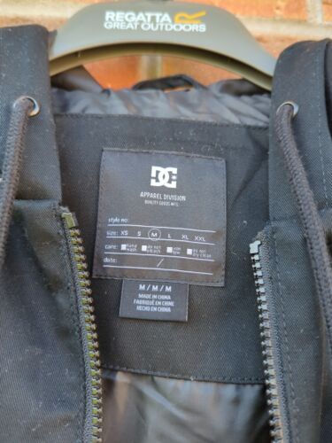 Mens DC Coat Black M Rowdy Light Jacket Coat Multi Pockets Hood - Picture 13 of 19