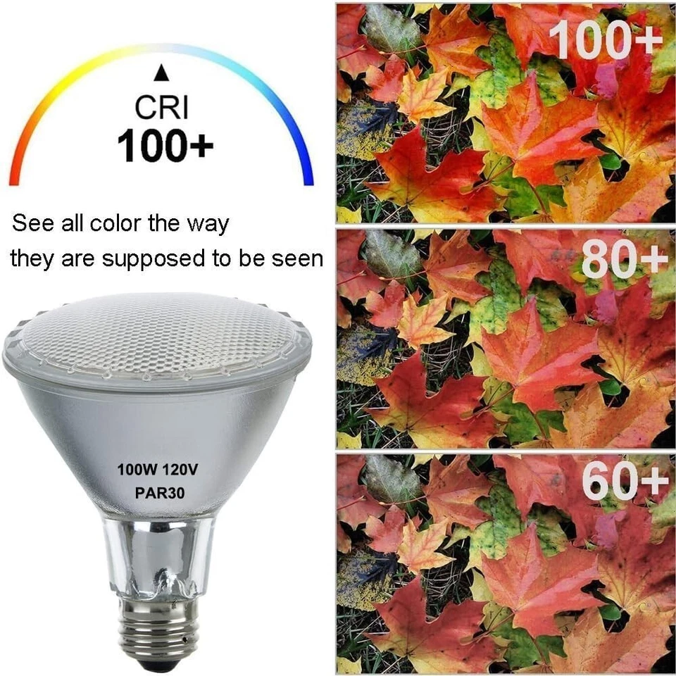 Paquete de 6 luces de inundación de cuello largo PAR30 100 W 100 vatios con base E26 Foto 4 de 4