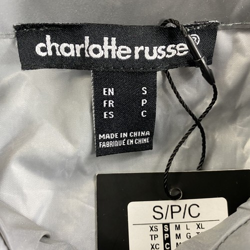 Charlotte Russe Reflective Girls Size Small Full Zip Gray Windbreaker Jacket NEW - Picture 3 of 6