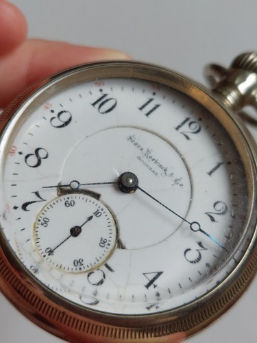 Sears Roebuck & Co. Chicago Illinois 17J Taschenuhr Modell 6 Klasse 64 LÄUFT - Bild 2 von 7