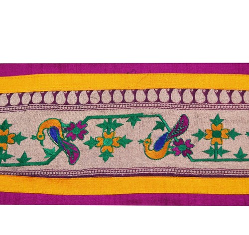 Vintage Sari Border Woven Banarasi Brocade Trim Craft Sewing Recycled Sari lace - Picture 3 of 5