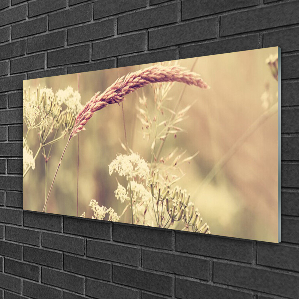 Tableau sur verre d'art floral 100x50 cm, impression sur verre trempé de prestige