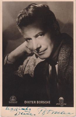 DIETER BORSCHE Original Autogramm signierte FBZ Postkarte 50er Jahre