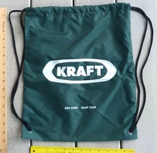 Green Cinch bag by NORWOOD with KRAFT logo 16" x 13" light weight NEW