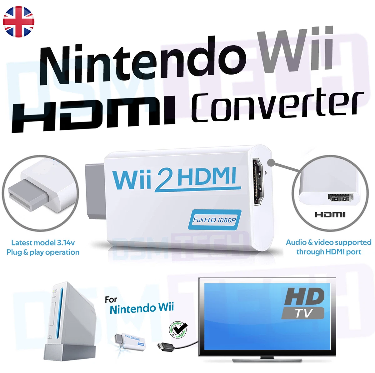 1080p Wii Adapter, Adapter Cable Wii, Full Hd 1080p Wii