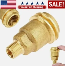 2X QCC1 Propane Gas Fitting 1/4'' NPT Male Threaded Tank Adapter Quick Connect