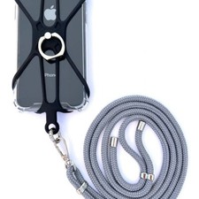 Phone Holder Lanyard Silicon Holder Phone Strap - GRAY