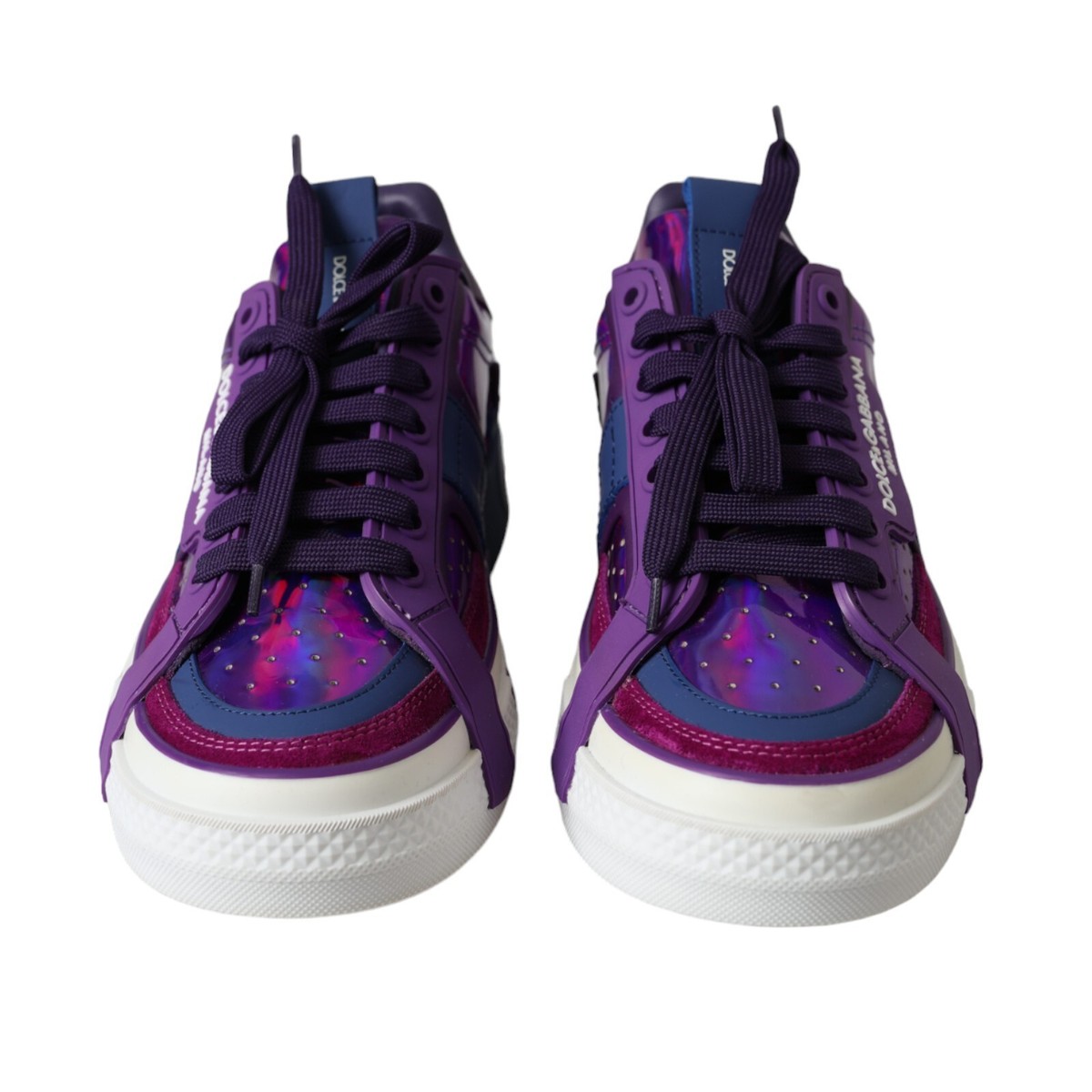 DOLCE & GABBANA Shoes Men Purple Leather Low Top Sneakers DOLCE & GABBANA Shoes Men Purple Leather Low Top Sneakers