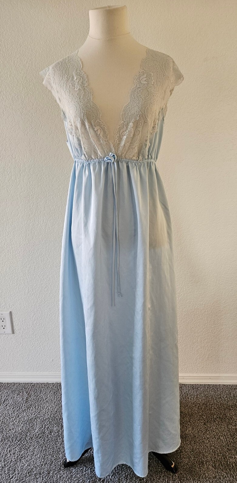 Vintage Val Mode Lingerie Blue Pajama Dress Size M Read Description