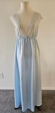 Vintage Val Mode Lingerie Blue Pajama Dress Size M Read Description