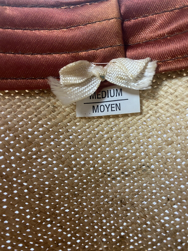 VTG Stetson Panama Hat Straw Marked Med (7-7 1/8) Made in Canada. Leather Band - Picture 8 of 10