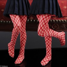 Dollmore 1/4 BJD Scale Size MSD - Grid Stocking Red