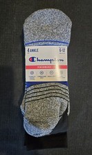 Champion Mens 4 Pack Performance Fit Socks Sizes 6-12 - Black/Grey NIP