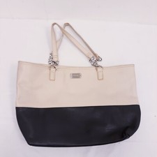 VINTAGE Nine west handbag with doubles handles beige/black free shipping