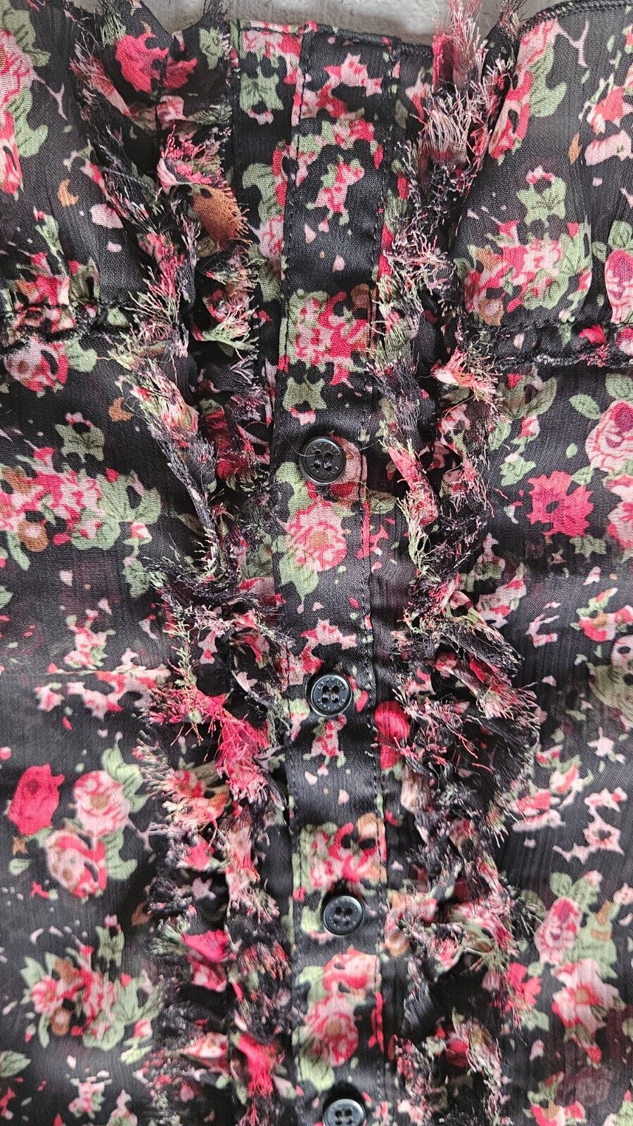 Express Black Floral Spaghetti Adjustable Strap S… - image 8