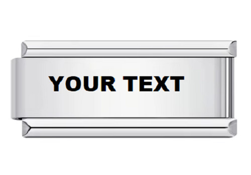 Charm personalisiert, Ihr Text Datum, Name, passend für Nominierung Armband Stil, lang