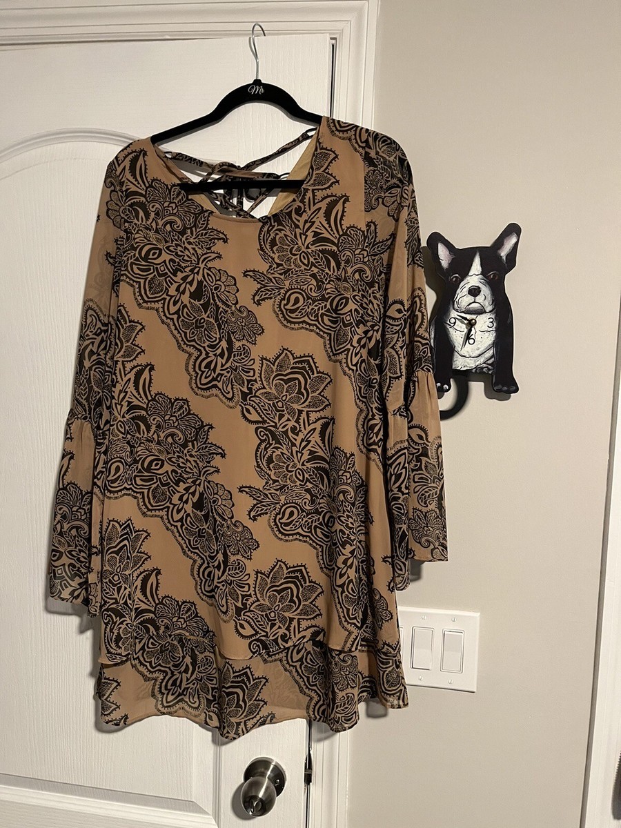 L black And tan Layered Womens Flared Long Sleeve Tunic Dress | eBay L black And tan Layered Womens Flared Long Sleeve Tunic Dress | eBay