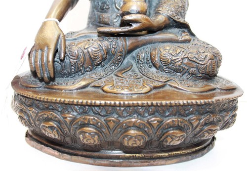 F644 Beautiful Brass Statue of Shakyamunii Buddha 12.75" Tall, Made in Nepal - Picture 3 of 9