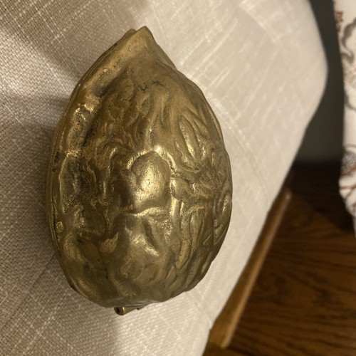 Solid Brass Hinged Walnut Shaped Nut Cracker, 5” - Picture 3 of 4