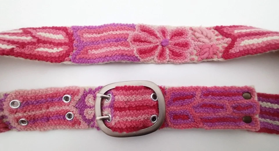 Cinturón hecho a mano peruano, cinturón de lana tejido, artesanía peruana Foto 3 de 4