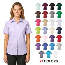 Image of Ladies Plain Classic Poplin Shirt – Formal Office Workwear Blouse