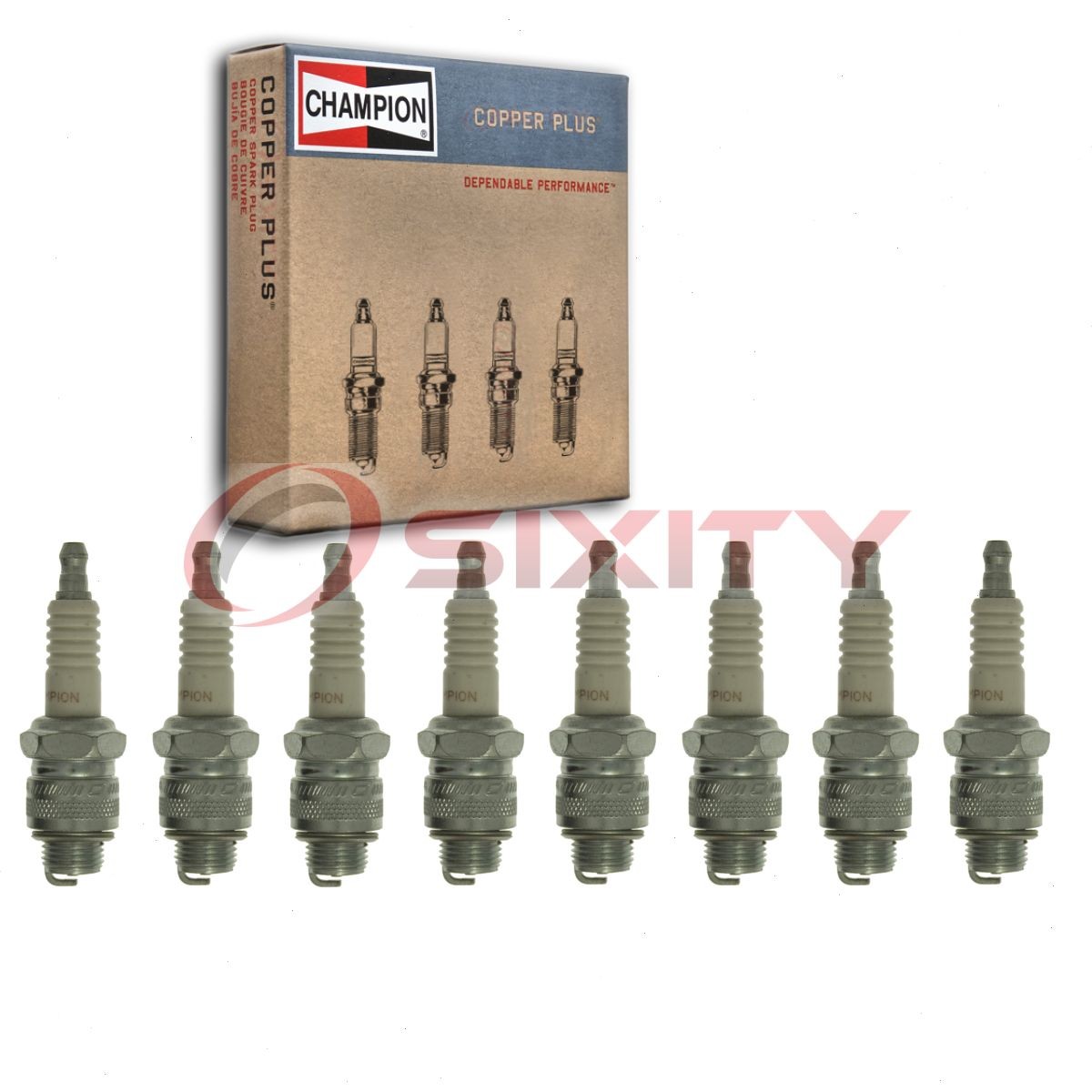 8 pc Champion Copper Plus Spark Plugs for 1942 Chrysler C36 5.3L L8 Ignition uz
