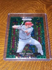 2021 Panini Prizm Mike Trout Stained Glass Green Donut Circles Prizm SSP RARE!