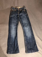 Ariat Real Denim Youth Girls Size 8 Blue Denim Jeans Boot Cut Cooper Buttons
