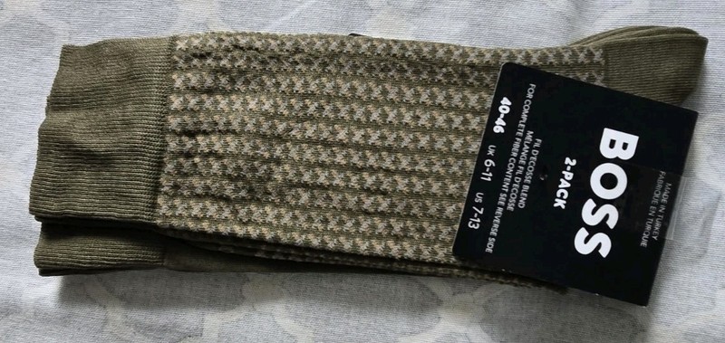 HUGO BOSS New Men's 2 Pack Olive Socks Size 7-13