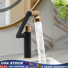 360  Rotating Kitchen Sink Tap Mixer Tap Bathroom Washbasin Mixer Faucet Black