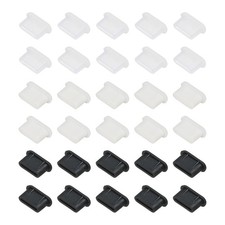 0.4 Inch USB Type A Dust Plug, 30 Pcs Anti Dust Plug Cover, Black/White/Clear