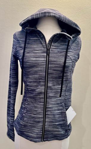 Lululemon Hooded Define Jacket Nulu NWT Size 8 Heathered Black/White Authentic