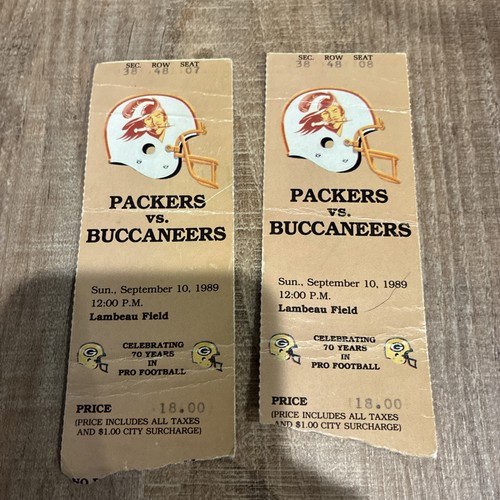 1989 Green Bay Packers vs Tampa Bay Buccaneers Sept 10-Original NFL ticket stubs - Picture 1 of 2