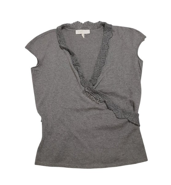 Women Escada Vest Grey Cashmere Silk S