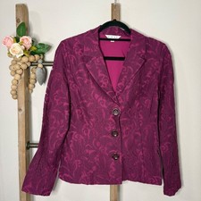 Cabi Womens Purple Lace Blazer Jacket Size 6 Button Front Style 128