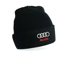 Audi Inspired Logo Embroidered patch beanie hat