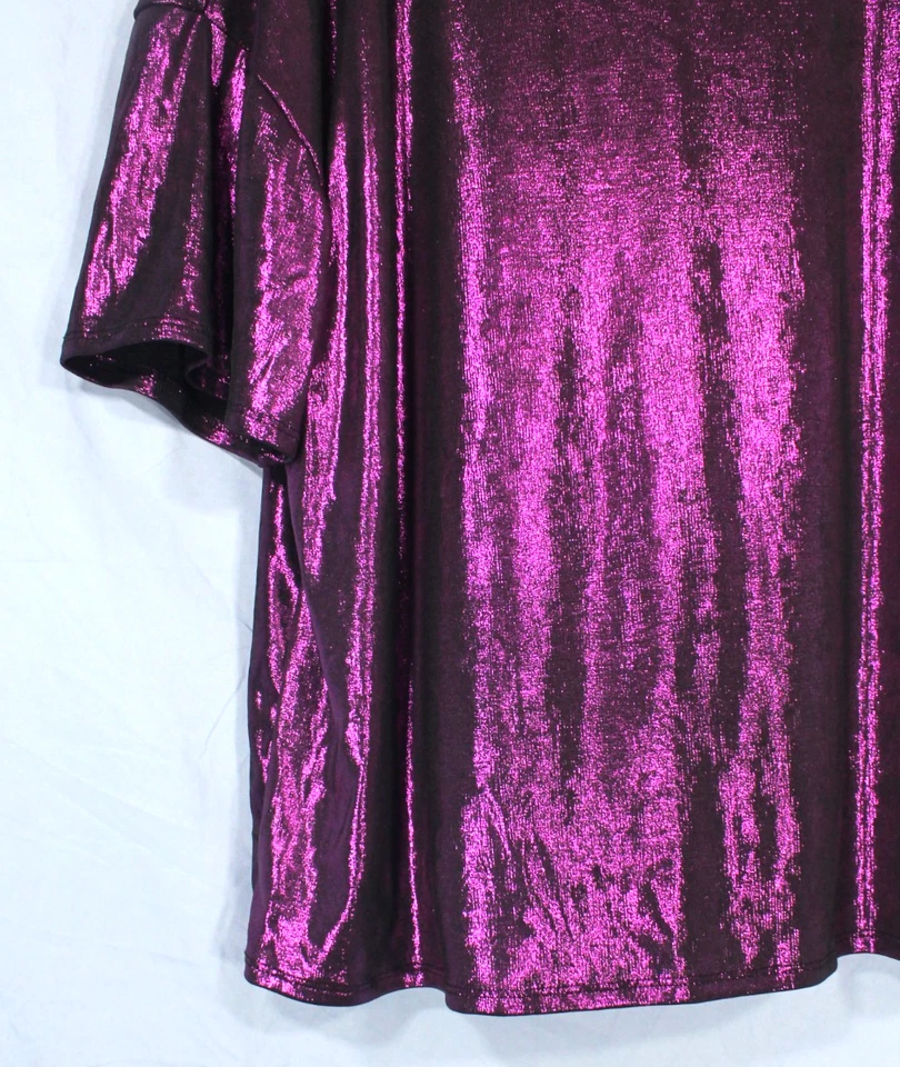 TIMING Mujer PÚRPURA METÁLICO Cuello Redondo MARDI GRAS Pullover BLUSA/TOP TALLA M Foto 3 de 4