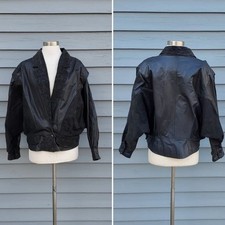 Vintage 90s y2k Black Suede/Leather Moto Motorcycle Biker Grunge Bomber Jacket M